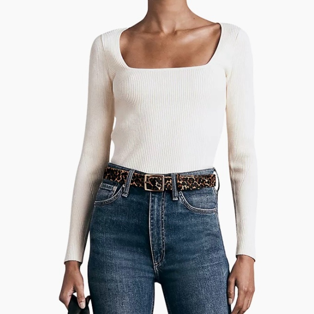 NEW RAG & BONE Asher ribbed-knit top
